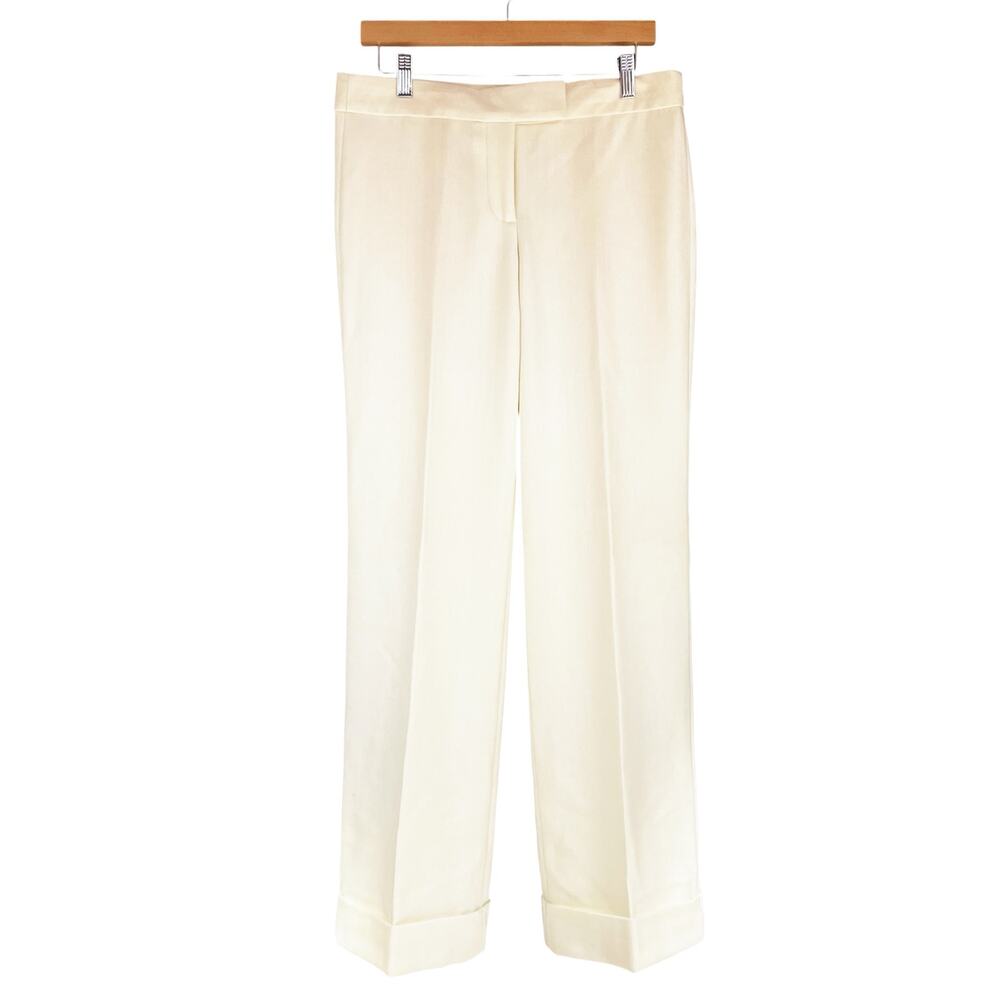 J. CREW NWT Vintage Deadstock City Fit Wool Herringbone Cream Trousers Size 6